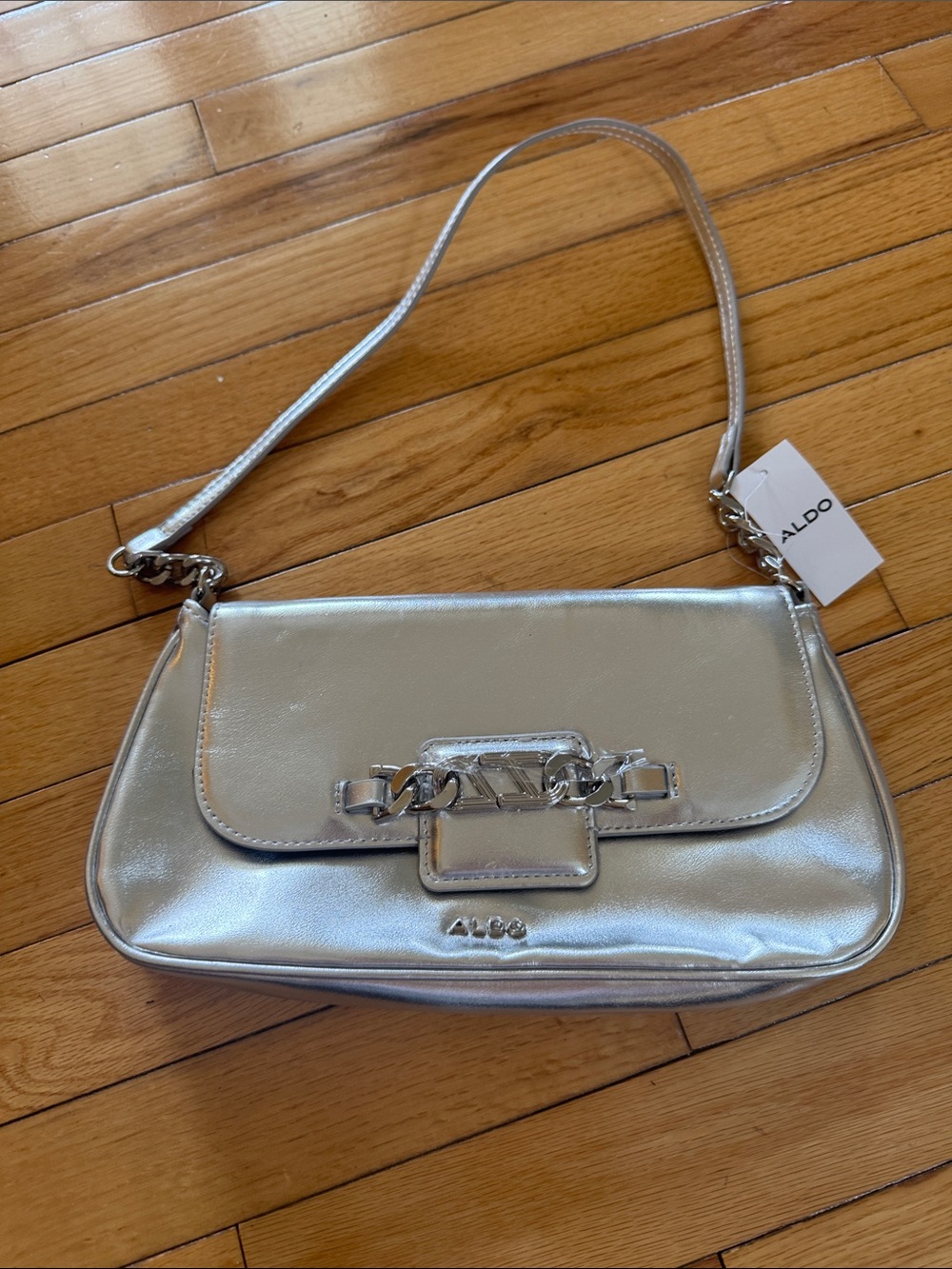 ALDO Silver Metallic Shoulder Bag NWT